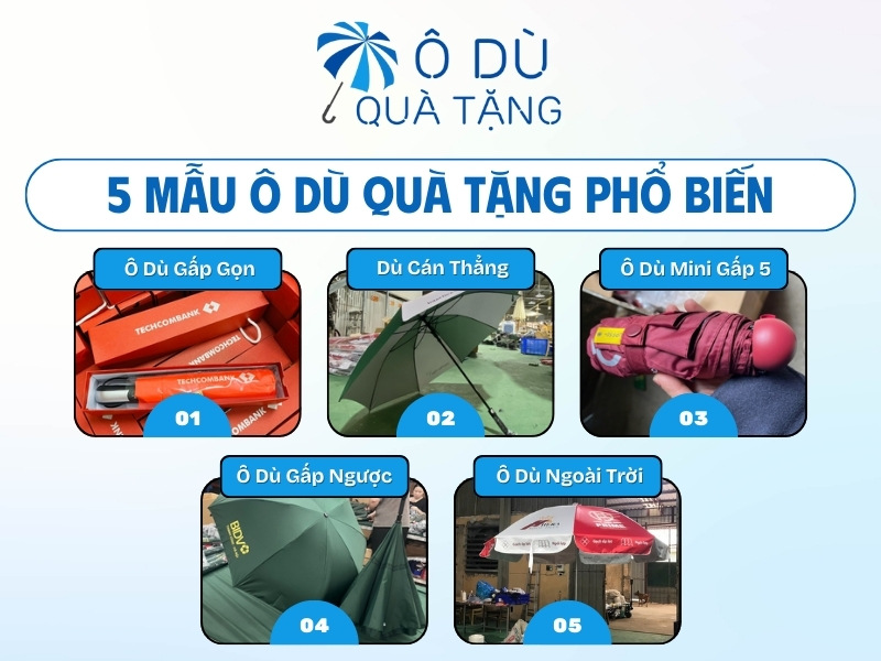 Các mẫu ô dù quà tặng phổ biến nhất