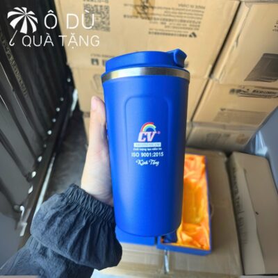 chi tiết Bộ Quà Tặng 2 Món Dù Và Cốc Giữ Nhiệt In Logo OD-GS02