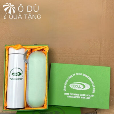 Chi tiết Bộ Giftset 2 Món Dù Gấp Gọn Và Bình Giữ Nhiệt In Logo OD-GS03