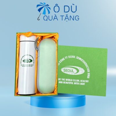 Bộ Giftset 2 Món Dù Gấp Gọn Và Bình Giữ Nhiệt In Logo OD-GS03