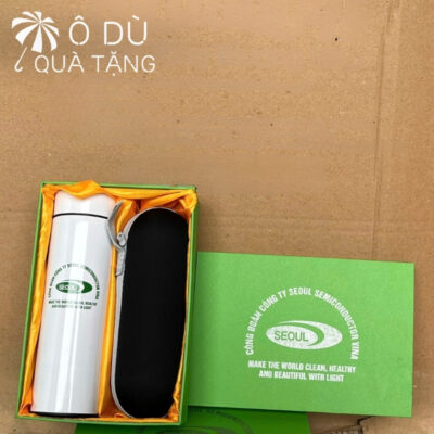 Chi tiết Bộ Giftset 2 Món Dù Gấp Gọn Và Bình Giữ Nhiệt In Logo OD-GS03