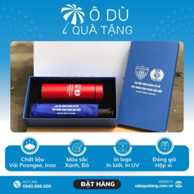 Đặc điểm Bộ Quà Tặng Ô Dù Và Bình Giữ Nhiệt In Logo OD-GS01
