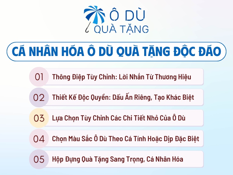 Cá nhân hóa ô dù quà tặng