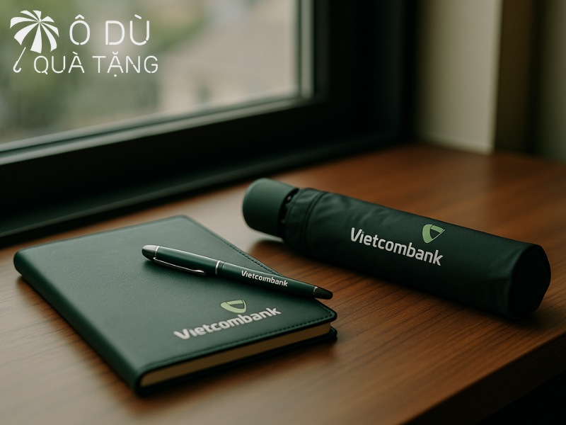 Giftset quà tặng ô dù, sổ da, bút ký
