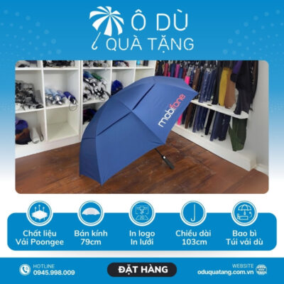 đặc điểm Ô Dù Cán Thẳng 2 Tầng Tự Động 1 Chiều In Logo Mobifone OD-09