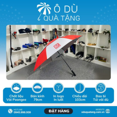 đặc điểm Ô Cán Thẳng 2 Tầng Phối Đỏ Trắng In Logo OD-08