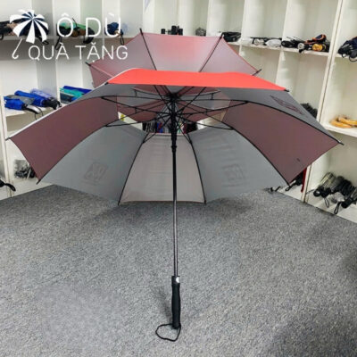 chi tiết Ô Cán Thẳng 2 Tầng Phối Đỏ Trắng In Logo OD-08