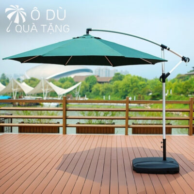 chi tiết Ô Dù Lệch Tâm Tròn Đế Nhựa In Logo OD-28