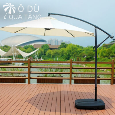 chi tiết Ô Dù Lệch Tâm Tròn Đế Nhựa In Logo OD-28