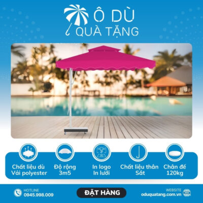 đặc điểm Dù Lệch Tâm Vuông Đế Bọc Thép In Logo OD-30