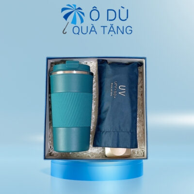 Bộ Giftset Dù Mini Và Cốc Giữ Nhiệt Inox In Logo OD-GS08