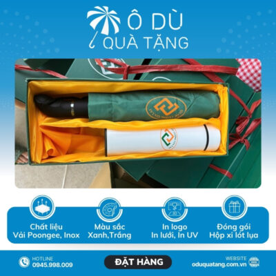 đặc điểm Bộ Quà Tặng 2 Món Ô Dù Tự Động 1 Chiều Và Bình Giữ Nhiệt Hiển Thị In Logo OD-GS09