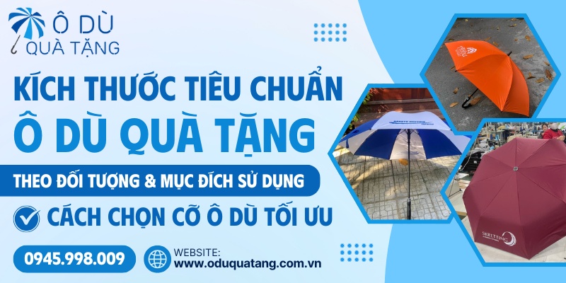 Kích thước ô dù quà tặng