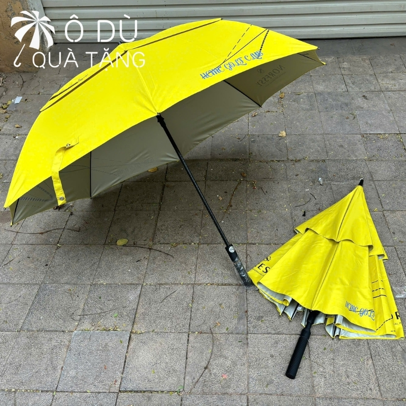 chi tiết Ô Dù Sân Gofl 2 Tầng Nan Tự Động 1 Chiều In Logo OD-20