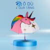 Dù Trẻ Em Màu Trắng Hình Unicorn 3D In Logo OD-48