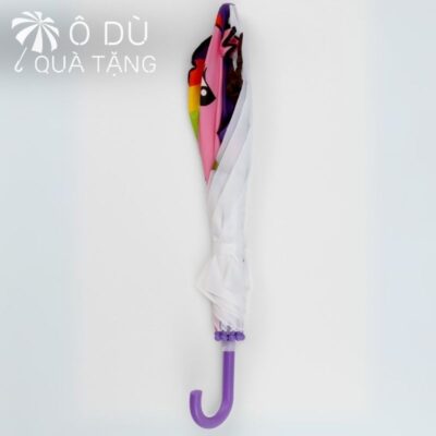 chi tiết Dù Trẻ Em Màu Trắng Hình Unicorn 3D In Logo OD-48