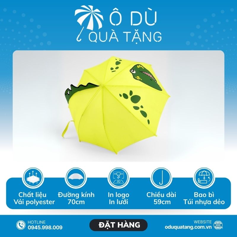 đặc điểm Ô Cầm Tay Trẻ Em Hình Khủng Long In Logo OD-47