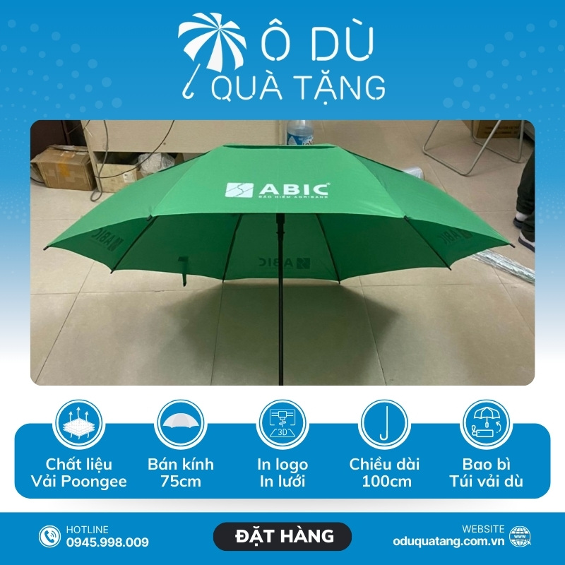 đặc điểm Ô Golf Cán Thẳng 2 Tầng Vải Tự Động 1 Chiều In Logo OD-44