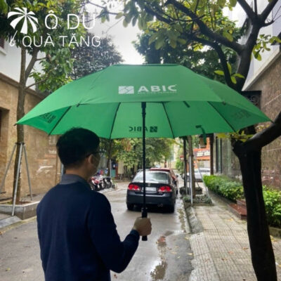 chi tiết Ô Golf Cán Thẳng 2 Tầng Vải Tự Động 1 Chiều In Logo OD-44