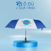 Dù Cầm Tay Gấp 3 Bấm Mở Tự Động Màu Xanh Phối Trắng In Logo OD-42