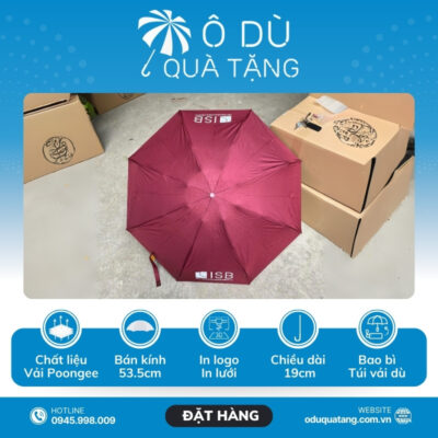 đặc điểm Ô Dù Mini Gấp 5 Đóng Mở Thủ Công In Logo OD-39