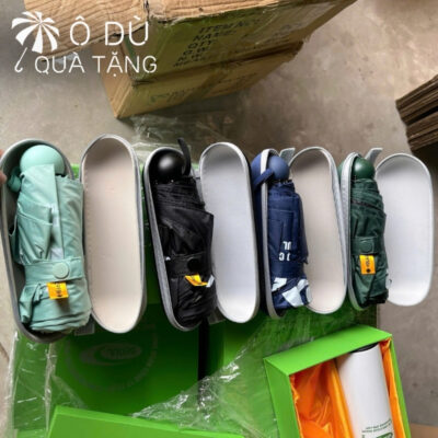 chi tiết Ô Cầm Tay Gấp 5 Tự Đẩy 4 Màu In Logo OD-38