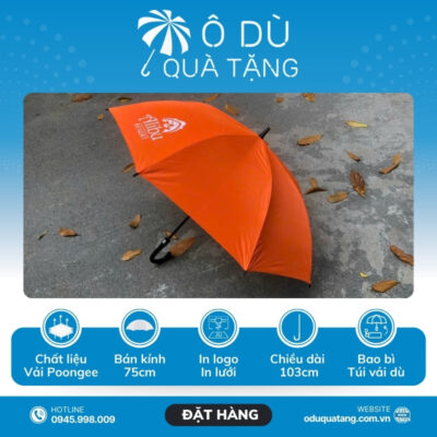 đặc điểm Ô Cán Thẳng Tay Cong Tự Động 1 Chiều In Logo OD-40