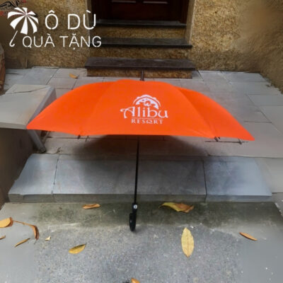 chi tiết Ô Cán Thẳng Tay Cong Tự Động 1 Chiều In Logo OD-40