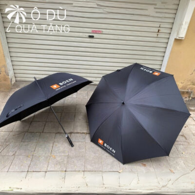 chi tiết Ô Dù Cán Thẳng Tự Động 1 Chiều Màu Đen In Logo OD-16