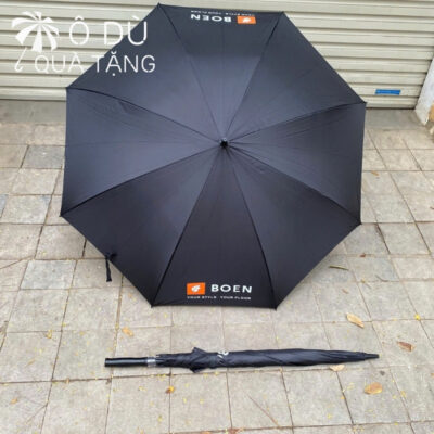 chi tiết Ô Dù Cán Thẳng Tự Động 1 Chiều Màu Đen In Logo OD-16