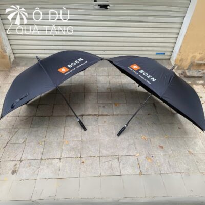 chi tiết Ô Dù Cán Thẳng Tự Động 1 Chiều Màu Đen In Logo OD-16