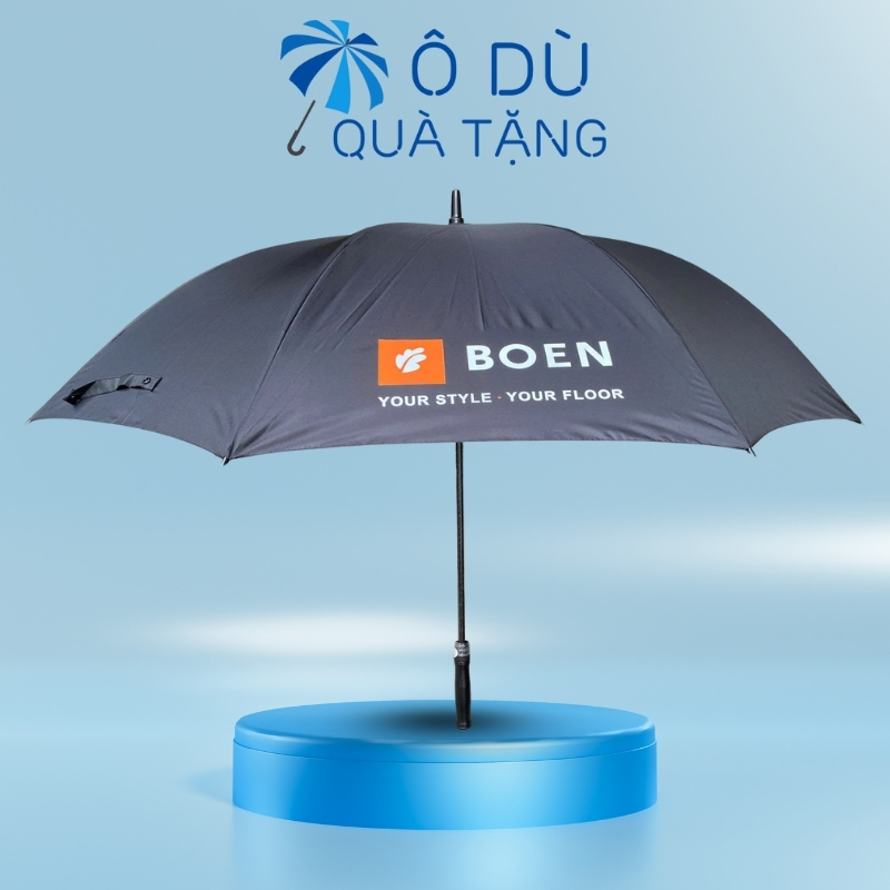 Ô Dù Cán Thẳng Tự Động 1 Chiều Màu Đen In Logo OD-16