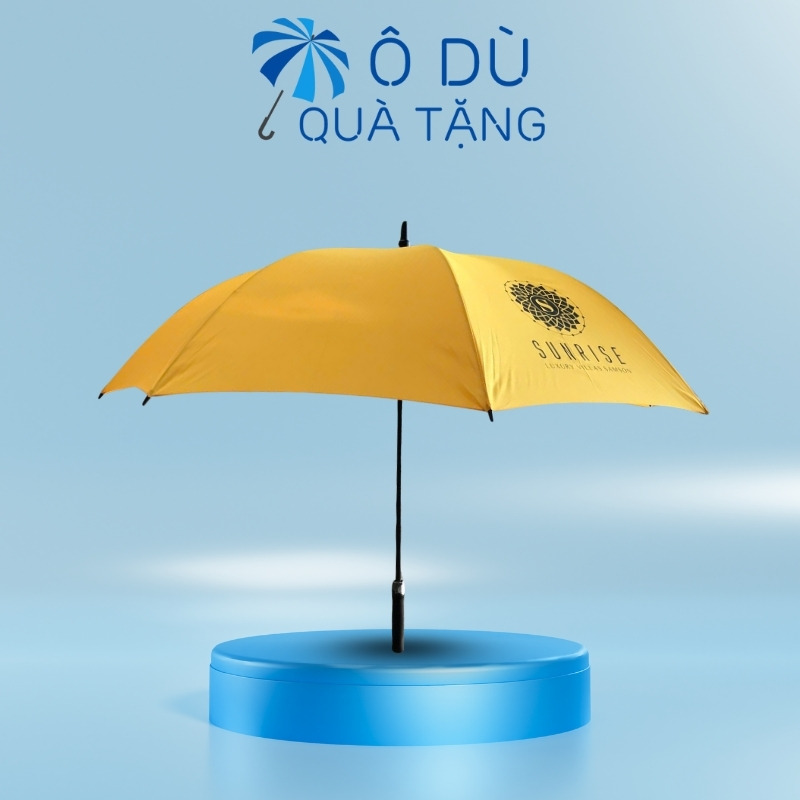 Ô Cán Thẳng R75cm Tự Động 1 Chiều Màu Vàng In Logo OD-32