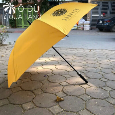 chi tiết Ô Cán Thẳng R75cm Tự Động 1 Chiều Màu Vàng In Logo OD-32