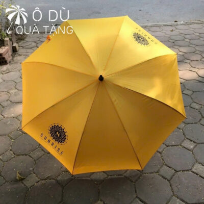 chi tiết Ô Cán Thẳng R75cm Tự Động 1 Chiều Màu Vàng In Logo OD-32
