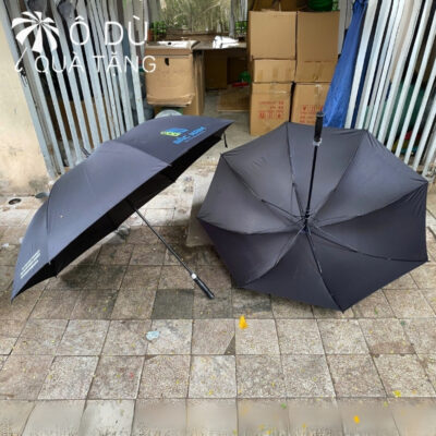 chi tiết Ô Dù Cán Thẳng Tự Động 1 Chiều Màu Đen In Logo OD-16