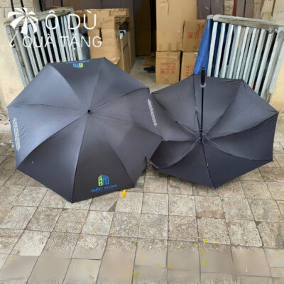 chi tiết Ô Dù Cán Thẳng Tự Động 1 Chiều Màu Đen In Logo OD-16