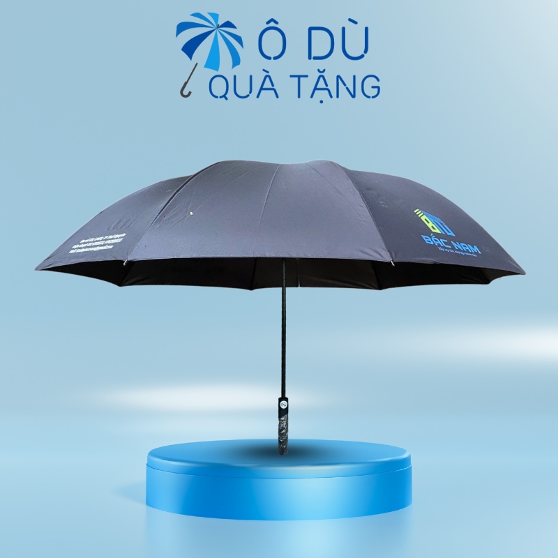 Ô Dù Cán Thẳng Tự Động 1 Chiều Màu Đen In Logo OD-16