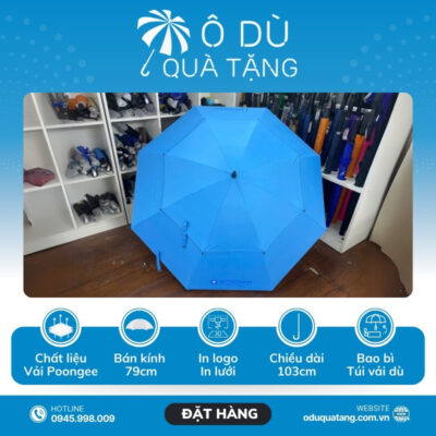 đặc điểm Ô Cán Thẳng 2 Tầng Màu Xanh In Logo OD-06