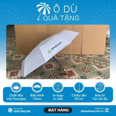 đặc điểm Dù Cán Thẳng Tay Gỗ Màu Xám In Logo OD-02