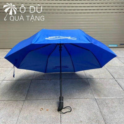 chi tiết Ô Dù Cầm Tay Gấp 3 Tự Động 1 Chiều Màu Xanh Dương In Logo OD-43