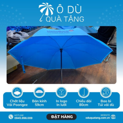 Đặc điểm Dù Gấp Ngược Tự Đẩy Màu Xanh In Logo OD-01
