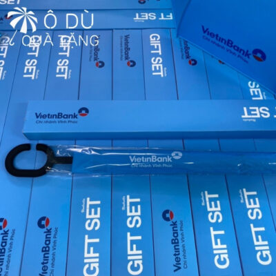 chi tiết Dù Gấp Ngược Tự Đẩy Màu Xanh In Logo OD-01