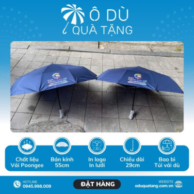 đặc điểm Dù Gấp 3 Tự Động 2 Chiều Màu Xanh Dương In Logo OD-21