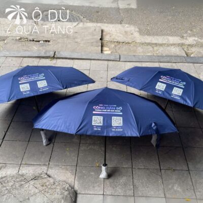 chi tiết Dù Gấp 3 Tự Động 2 Chiều Màu Xanh Dương In Logo OD-21