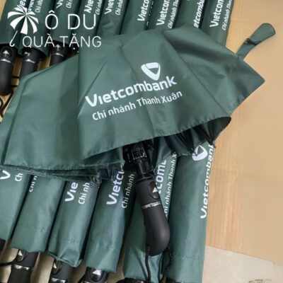 chi tiết Ô Cầm Tay Gấp 3 Tự Động 1 Chiều In Logo Vietcombank OD-31