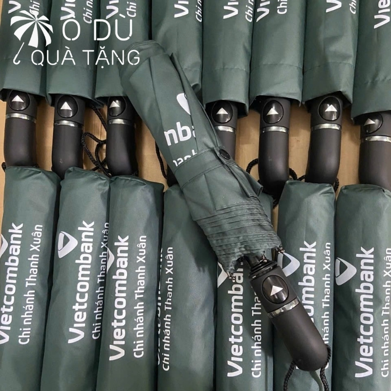 chi tiết Ô Cầm Tay Gấp 3 Tự Động 1 Chiều In Logo Vietcombank OD-31
