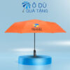 Dù Gấp 3 Tự Động 1 Chiều Màu Cam In Logo OD-12
