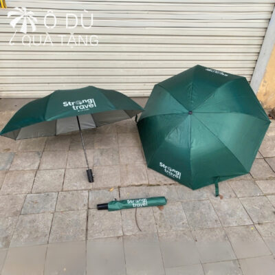 chi tiết Dù Gấp 2 Bán Tự Động Màu Xanh Rêu In Logo OD-15