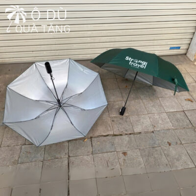 chi tiết Dù Gấp 2 Bán Tự Động Màu Xanh Rêu In Logo OD-15